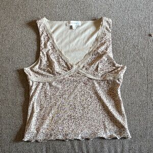 Pink Rose Beige Leopard Print Camisole